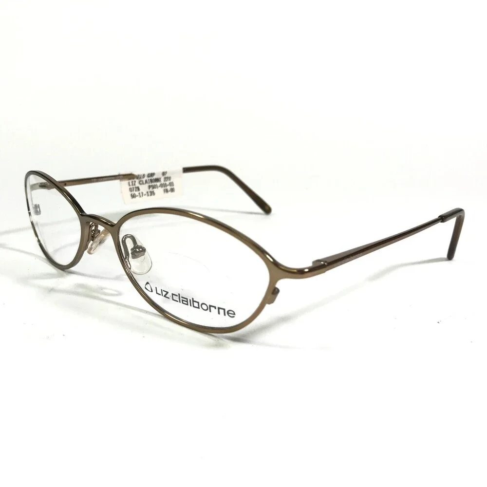 Liz Claiborne Eyeglasses Frames L220 07ZB Gold Round Full Rim 50-17-135